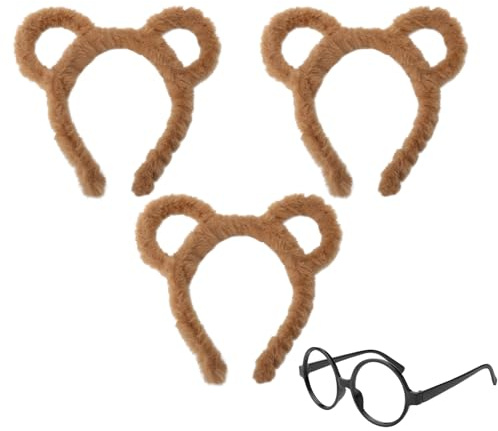 3 fasce per capelli scoiattolo a strisce, 4 pezzi, set di scoiattoli a strisce, orecchio, fascia carina, fascia marrone