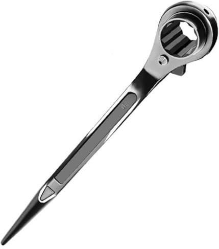 VrayKnol T Bar Ratchet Wrench Ratchet Wrench Chainsaw Wrench with Slotted Screwdriver Tip Carbon Steel for Chainsaw Maintenance Black 1 Piece