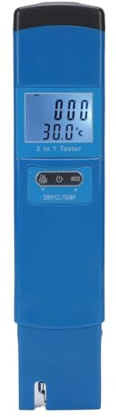 RASTKY Medidor Digital de Temperatura ORP Cl para Piscinas y Spas, Probador Digital de Temperatura ORP Cl para Piscinas, Medición Rápida y Precisa, Pantalla Retroiluminada, Medidor de