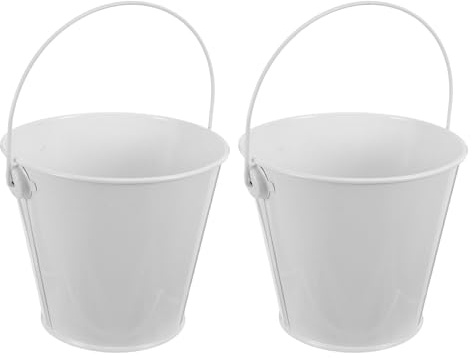 ANDRESLAD Secchio per Grasso Bianco da Barbecue 2 Pezzi 8x10,5x12 Cm Contenitore per Smaltimento Olio Raccogligrasso per Cucina Esterna e Griglia Barbecue