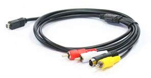 subtel Cavo cinch premium RCA – Altissima qualità Composite audio-video 1,4m Cavo AV per un suono impeccabile ed immagini nitide