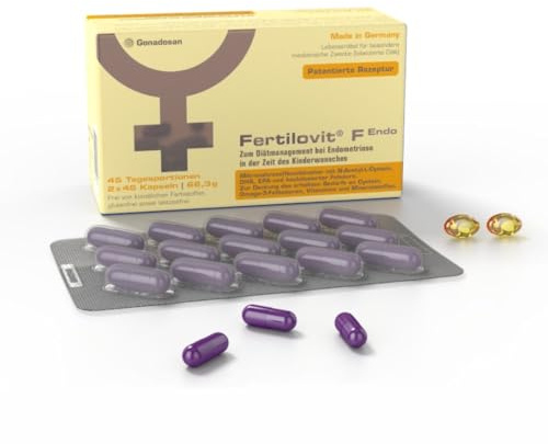 Fertilovit F Endo | Endometriose Lebensmittel für besondere medizinische Zwecke | speziell entwickelt mit antientzündlichen und antioxidativen Nährstoffen | ideal auch bei Kinderwunsch 90 Kapseln