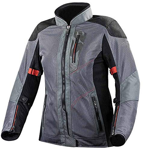 LS2 Giacca da Moto Donna Estiva con Protezioni Alba Lady Grigio Scuro L
