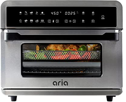 Aria Air Fryers ATO-898 Toaster Oven Air Fryer, 30Qt, Brushed Stainless Steel