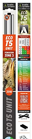 Reptile Systems Lampe pour Reptiles - Eco T5 Unit Ferguson Zone 3-39W (870 MM) - Blanc - 1 unité - 39 watts