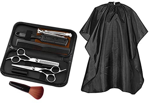 10Pezzi Set Forbici Parrucchiere Professionali, Layhou Forbici Parrucchiere Set Kit di Forbici per La Casa Professionale Barbiere Acciaio Inox Per Barbiere/Salone/Casa/Uomo/Donna/Bambini/Adulti
