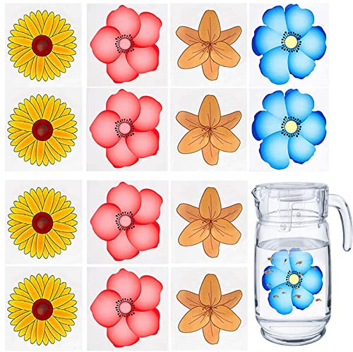 40 Pcs Window Fly Traps Floral Pattern Design Flies & Bug Sticky Fly Trap Stickers Fruit Flies Traps Indoor for Home Use Fly Catcher for Kitchen Livingroom Bathroom