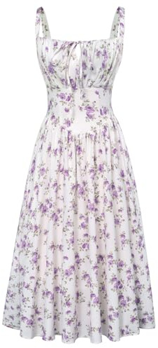 SCARLET DARKNESS Vestido Floral Victoriano con corsé y Tirantes Finos Medievales para Mujer