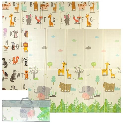 Alfombra Bebe Acolchada Plegable 150x180x1cm – Tapete Actividades Impermeable Reversible – Gimnasio Infantil – Manta Juegos y Regalo Ideal – Parque Infantil Bebé – Tapete Bebé – Colchoneta Suelo