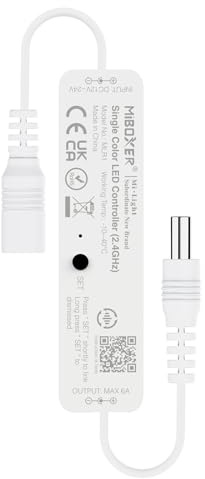 LIGHTEU®, Miboxer 2,4 GHz Mini-Einzelfarb-LED-Controller DC12V-24V Max 6A Dimmer, MLR1