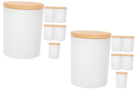 Operitacx 12 Set tazza di contenitori per candele in barattoli di stoccaggio contenitori candele fai da te vasetti per candele fai da te tazze di di Bicchiere