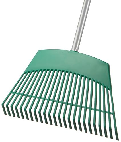 Rechen, Gartenrechen mit Stiel, Rasenrechen, Laubrechen, vielseitiger Garten Rechen, Laubbesen, Laubharke für die Gartenarbeit