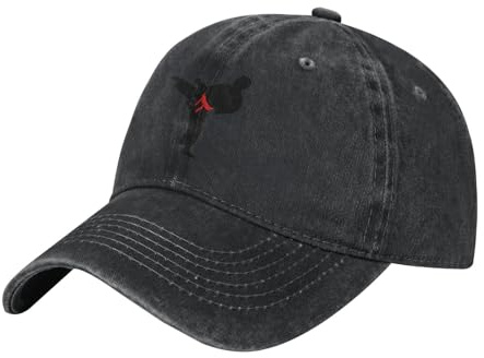 AEKGOHP Berretto da baseball nero Karate Boy con cintura intercambiabile modello di colore cappello in cotone traspirante per uomini e donne, design classico profilo, Nero , Taglia unica