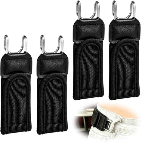 QEAS 4 Piezas Cinturón Sin Hebilla, Cinturón Elástico Cómoda Ajustable, Cinturones Sin Hebilla con Gancho Metálico Invisible Unisex, para Jeans, Vestidos, Trabajo, Viajes y Uso Diario