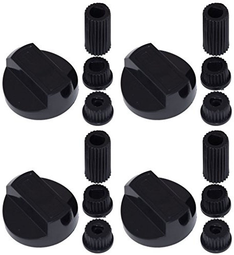 Ufixt Universal Cooker Control Knobs Black Pack of 4 Compatible with Most Gas Electric Ovens