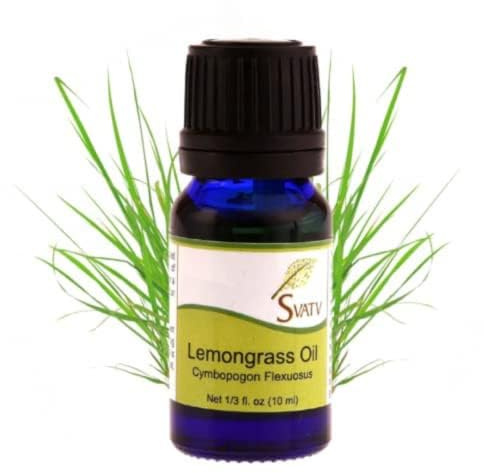 SVATV Lemongrass Aceite esencial de hierba de limón para masaje de yoga y aceite de fragancia para difusor, aceites de aromaterapia, cuidado personal de bricolaje - 10 ml