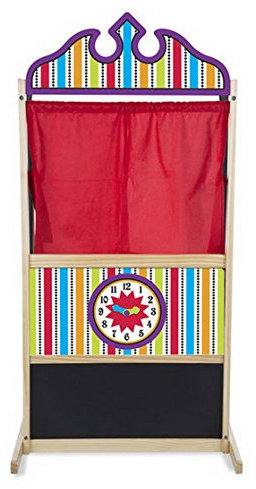 Melissa & Doug de muñeca Theater Títeres con pizarra y reloj, 132 x 62 x 45 cm, multicolor