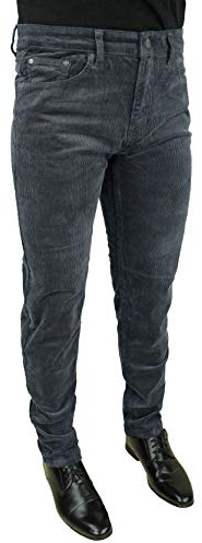 Evoga Pantaloni Uomo sartoriali in Velluto Casual Invernali (Grigio Scuro, 58)