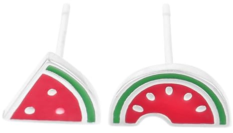 LIFKOME 1 paire de boucles d'oreilles pastèque en 925 - Motif fruits d'été - Bijoux pastèque pour femme