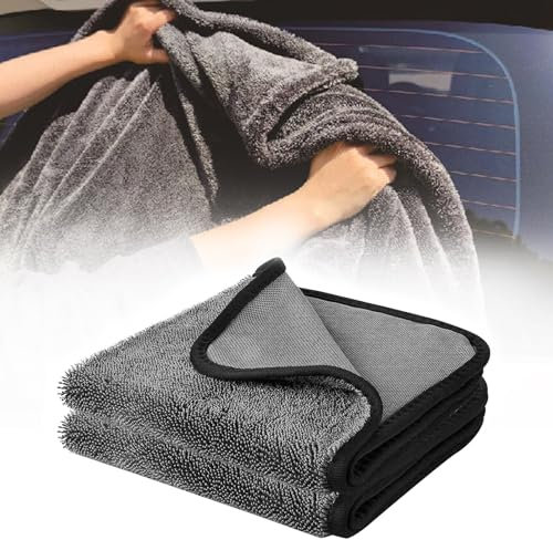 Roontin 2 Stück 700GSM-Poliertücher-Auto - Mikrofasertuch Auto - Kratzfreie Tücher für Auto, Fahrrad & Motorrad - extrem saugstark und schonend weich - 40 x 40 cm