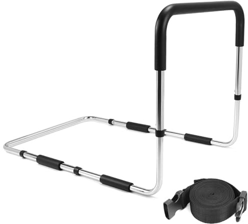 QWORK® Barrière Lit Adulte, Barrière de Lit Réglable, Barrière de Lit pour Prévention des Chutes, pour Personnes Âgées, Handicapés