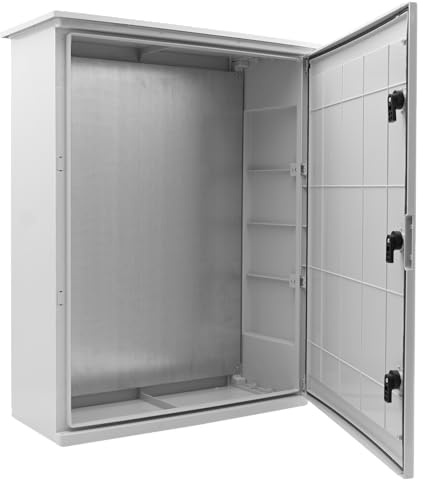 BOXEXPERT Caja de distribución exterior impermeable con techo impermeable [clase de protección IP65, plástico ABS] 800 x 600 x 260 mm (serie Fleet Roof) gris | armario exterior | caja eléctrica