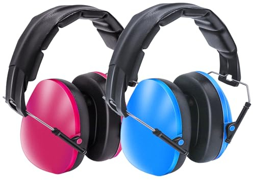 Lerelin Ear Defenders Kids, 2 Pack Noise Cancelling Headphones for Kid, Foldable Adjustable Hearing Protection, 28 dB for Noise Reduction for Autism, Boys, Girls, Toddlers