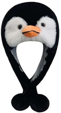 CLISPEED Plush Penguin Winter Hat for Cartoon Animal Headgear with Ear Protection for Performances Parties and Cosplay Soft and Comfortable Design