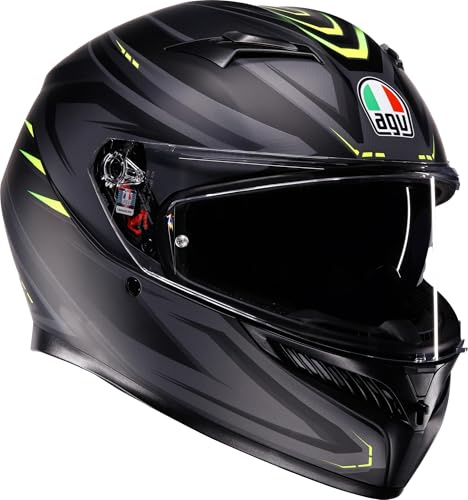 AGV K3 Syth Casco, nero opaco/giallo, L (59/60)