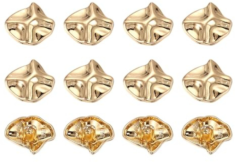 QUARKZMAN 12 Piezas De Botones Cuadrados 16mm Forma Cuadrada Dorado
