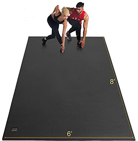 GXMMAT Extra Large Exercise Mat 16'x6'/12'x6'/10'x6'/8'x6'(7mm), Extra Wide Workout Mats for Home Gym Flooring, Non-Slip Thick Durable Cardio Mat for MMA,Plyo,Jump Rope,Weights,Fitness,Shoe-Friendly