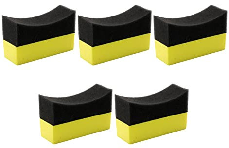 Fowybe 5 esponjas para encerar neumáticos en U - Esponja Limpieza neumáticos Coche - Almohadillas aplicadoras Brillo neumáticos, esponjas Limpieza para neumáticos Ruedas