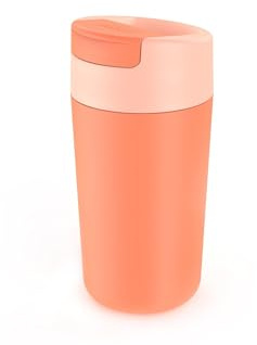 Joseph Joseph Sipp, Taza Para Llevar Café y té, Vaso con Tapa, a Prueba de Fugas, Sin BPA, Coral, 454 ml