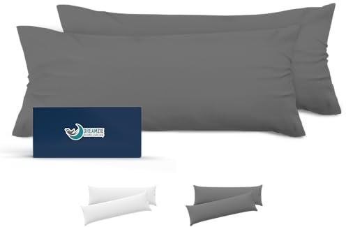 Kissenbezug 40x135 Anthrazit 2er Set Mikrofaser Oeko-TEX Zertifiziert Dreamzie - Kopfkissenbezug 40x135 Weich