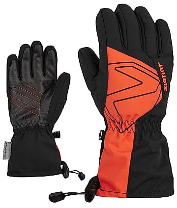 Ziener Kinder Laval Ski-Handschuhe/Wintersport | wasserdicht extra warm Wolle, black.burnt orange, 4,5