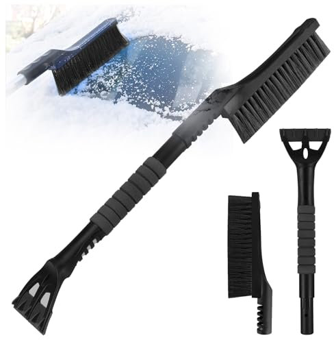 TONGXIYU Auto Eiskratzer, 2-in-1 Eiskratzer Auto mit Besen,Eiskratzer Auto mit Besen,Auto eiskratzer ausziehbar, für Auto LKW SUV. (Schwarz)