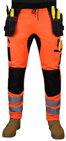 HASHOOB TRADING FZE Pantalon de travail en polaire haute visibilité pour homme - Haute visibilité - Pantalon de travail