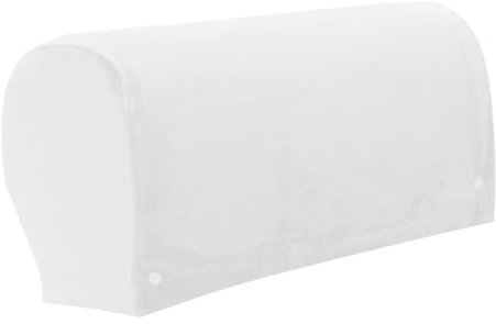 Fansu Protector de Reposabrazos Antimanchas, 1 Par de Funda Elástica Extraíble y Lavable (Blanco)