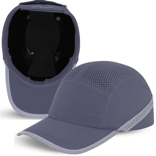 BWOLF TRIVOR Casquette anti-chocs pour homme avec coque ABS EN 812 avec bandes réfléchissantes (gris)