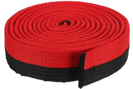 PATIKIL Taekwondo färgat rankningsbälte 4 cm x 3,4 m, kampsport judo karate bälte för tränarundervisning, röd och svart