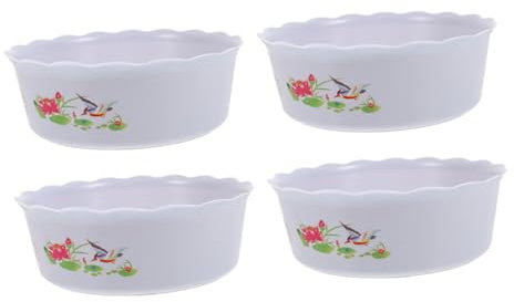 ANDRESLAD 4 Stück Hydrokulturpflanzen Pflanzschale Narzissentopf Lotus-schüssel-pflanzgefäß Sukkulenten-übertopf Blumentopfbehälter Hydroponischer Pflanztopf Pflanzenbehälter Pp Weiß