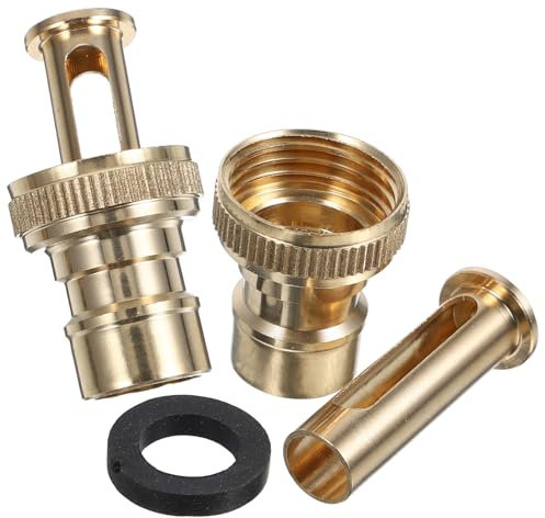 HOUDERCO Wasserhahnadapter Für Waschmaschinen Mit Auslaufschutz 2 Stück Messing Schnellkupplung Stop Ventil Für Haushalts Wasserhahn Automatischer Wasserstopp Für Waschmaschinenanschluss