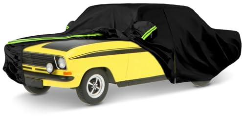 Telo Copriauto Compatibile con Opel Kadett A/B/C/D/E 1962-1995, Copertura Auto Protettiva, Telone per Garage Completo Impermeabile con Cerniera Strisce Riflettenti, Protezione da Neve e Polver
