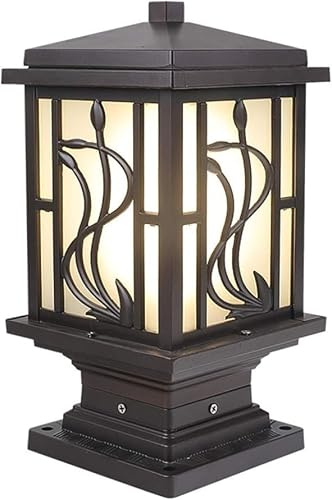Generico Lampione stradale Compatible with esterni, casa Lampada a colonna elettrica super luminosa in vetro alluminio antipioggia E27 di lusso, lampadario da pranzo