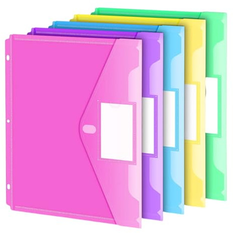 Organiseur De Fichiers Extensible Avec Fenêtre D'étiquette Transparente Documents Poche Perforé À 3 Trous Pour L'organisation Du Bureau Organisateur Documents Voyage 5/10 Pièces