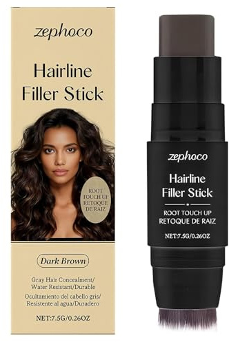 Bâton de Teinture Temporaire pour Cheveux - Retouche Racines Cheveux - Pour ligne de cheveux clairsemées et couverture des cheveux gris - Marron - 7,5 g