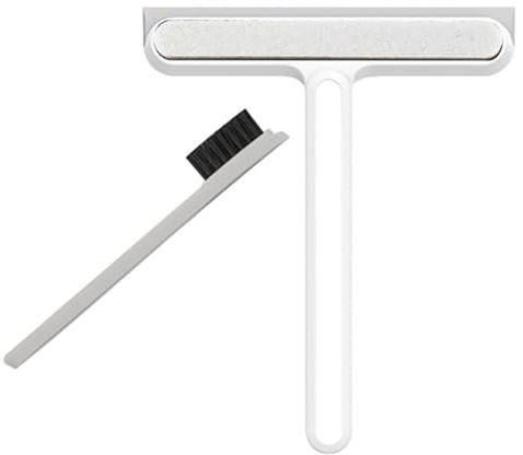 QUMIIRITY 4-in-1 Silicone Sponge Glass Squeegee and Windscreen Wiper, White, Multipurpose Window and Shower Cleaner Tool for Home and Screen Cleaning