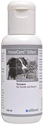 Alfavet HexoCare SilberShampoo, Haut und Fell Reinigung für Hunde und Katzen, mit Microsilber und Chlorhexidin, 100ml