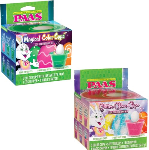 PAAS Color Cup Super Bundle: Glitter Color Cups and Magical Cups Egg Decorating Kits - America's Favorite Easter Tradition