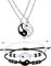 4 Stück Yin Yang Halskette Armband Set Yin Yang Pärchen Armband Kordel Paar Puzzle Anhänger Halskette Kette Verstellbares Schnur BFF Partner Armband Freundschaftsketten für Freund Freundin